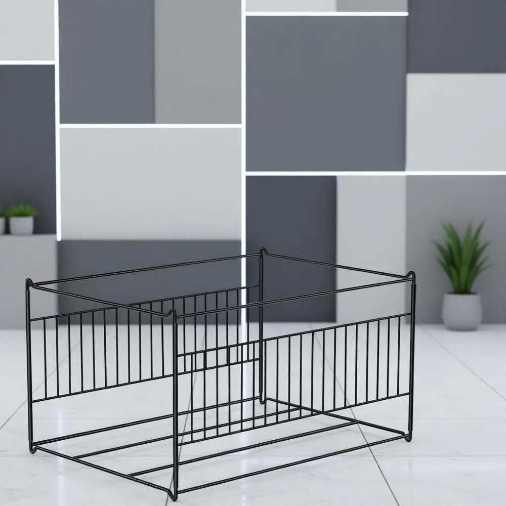 

Legal/Letter Size Hanging File Cabinet Organizer with Inserts, Black Steel Rails
