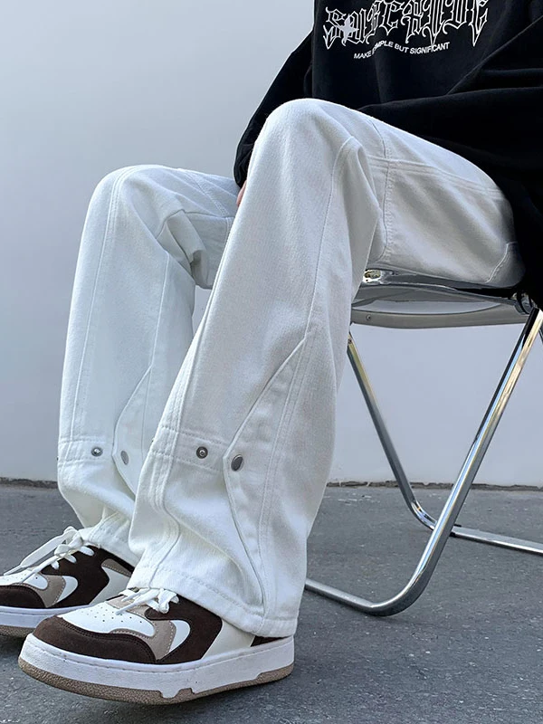 

Мужские джинсы Aymelon в американском ретро-стиле, весенне-осенние, повседневные, свободного прямого кроя, молодежные, из хлопкового денима, в стиле High Street