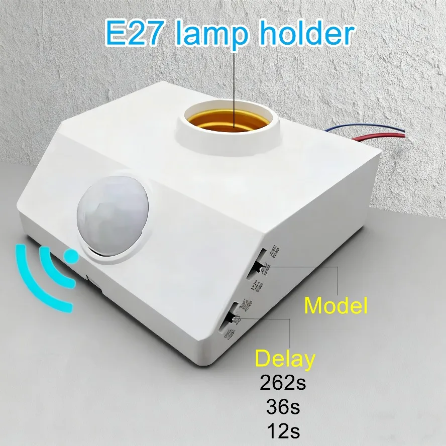 2 ~ 1 pçs e27 pir sensor de movimento interruptor branco ac110v 220v 2-6m sensor de corpo humano suporte da lâmpada para iluminação doméstica corredor escadas sala