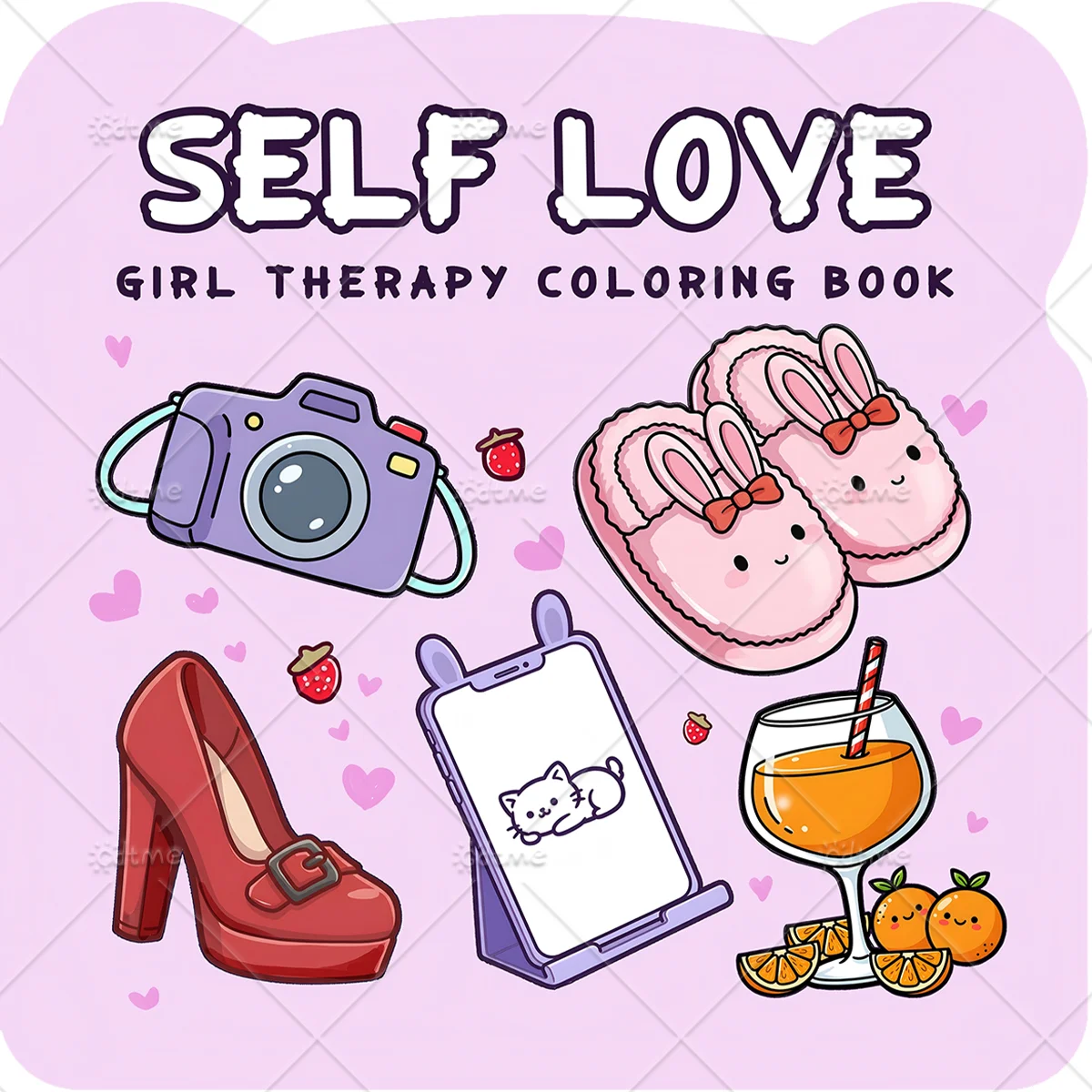SELF LOVE GIRL THERAPY Irregular Patterns Coloring Book for Adults Cute Drawing Book Perfect Gift for Party and Birthday