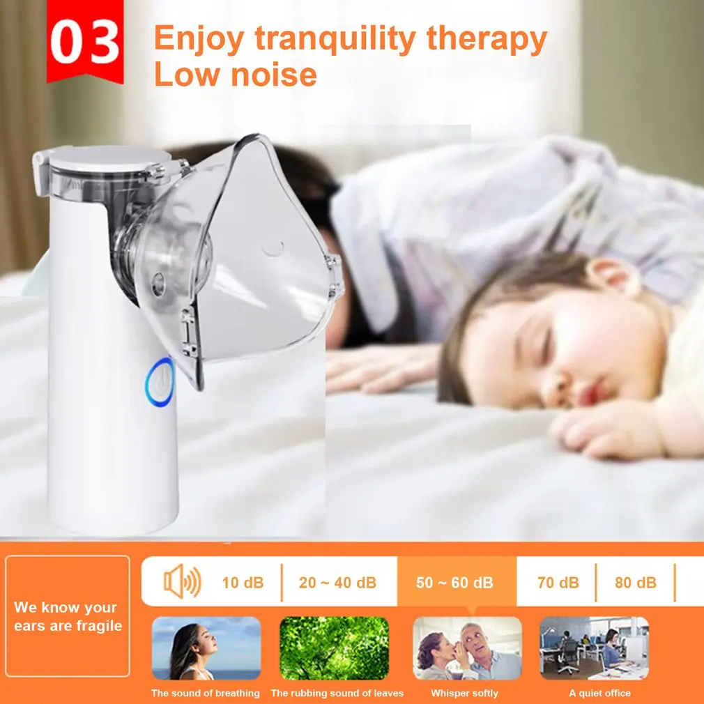 Portable Nebulizer Machine Handheld Atomizer Nebuliser Inhalator Adult Children Silent Inhaler Humidificador Nebulizador Portati