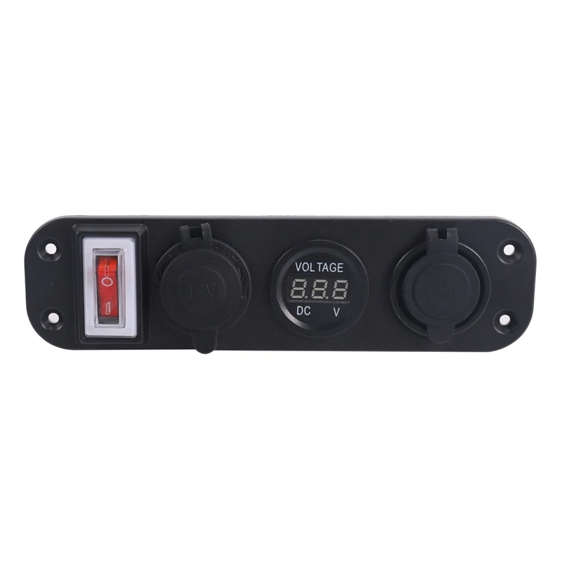 4X 4 In 1 Dual QC3.0 Power Charger C-Igarette Lighter Socket Digital Voltmeter With Rocker Switch & Bluetooth Control