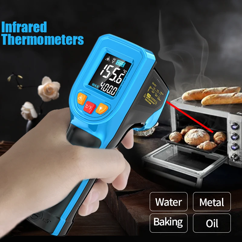 Aicevoos Handheld Digital Infrared Thermometer Non-Contact Laser Temperature Meter Gun Temperature Tester Instruments Pyrometer