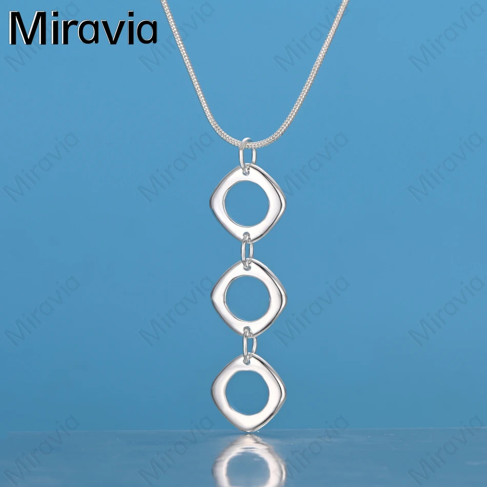 

Miravia 925 Sterling Silver Geometric Triangular Circle Pendant Necklace Daily Accessories Women'S Simple And Elegant Jewelry