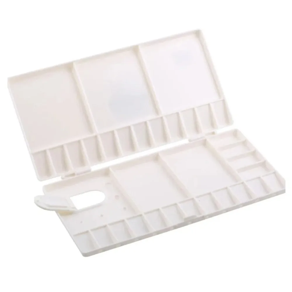 1Pcs New 25 Grids Nail Art Palette Renovate Cover Plastic Watercolor Paint Tray Folding Pigment Box Artistic Supplies