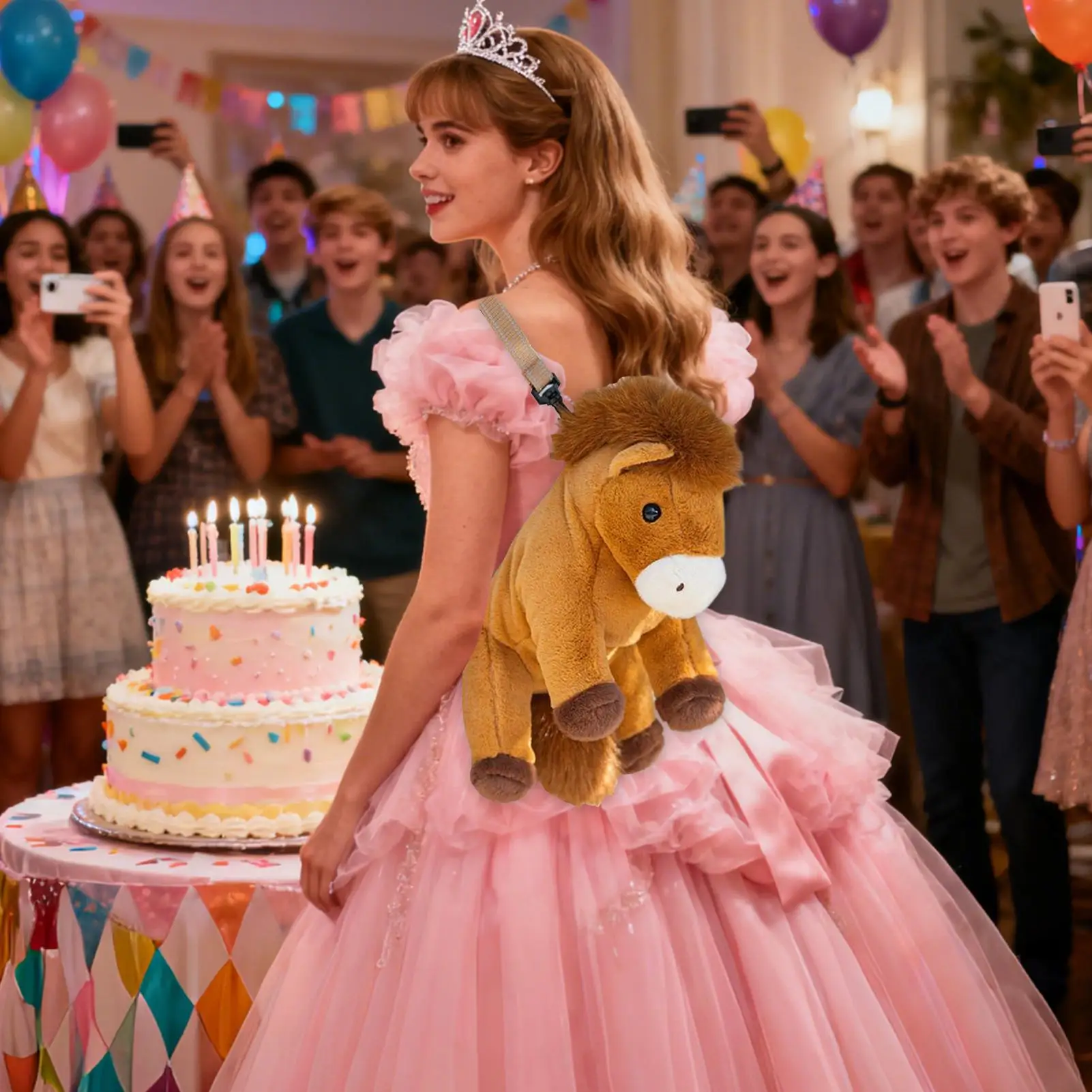 Stofftier-Plüsch-Rucksack, weich, breit, Schultergurte, Kinder-Plüsch-Rucksack für Jungen, Mädchen, Kinder, Sohn, Kinderzimmer, Grundschule