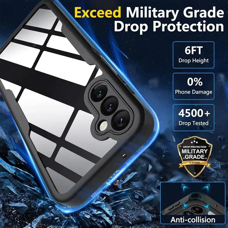 360 protetor de tela de corpo inteiro caso transparente para samsung galaxy a05 a05s a15 a25 a35 a55 a06 a16 capa de telefone à prova de choque