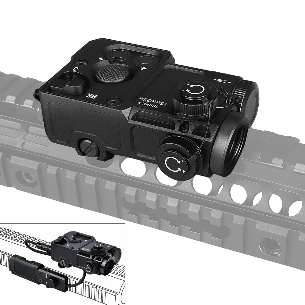 PERST-4 New Aiming Laser PEQ Green IR Laser Airsoft Tactical  Zero Brightness Adjust Hunting Light For 21.2mm Rail