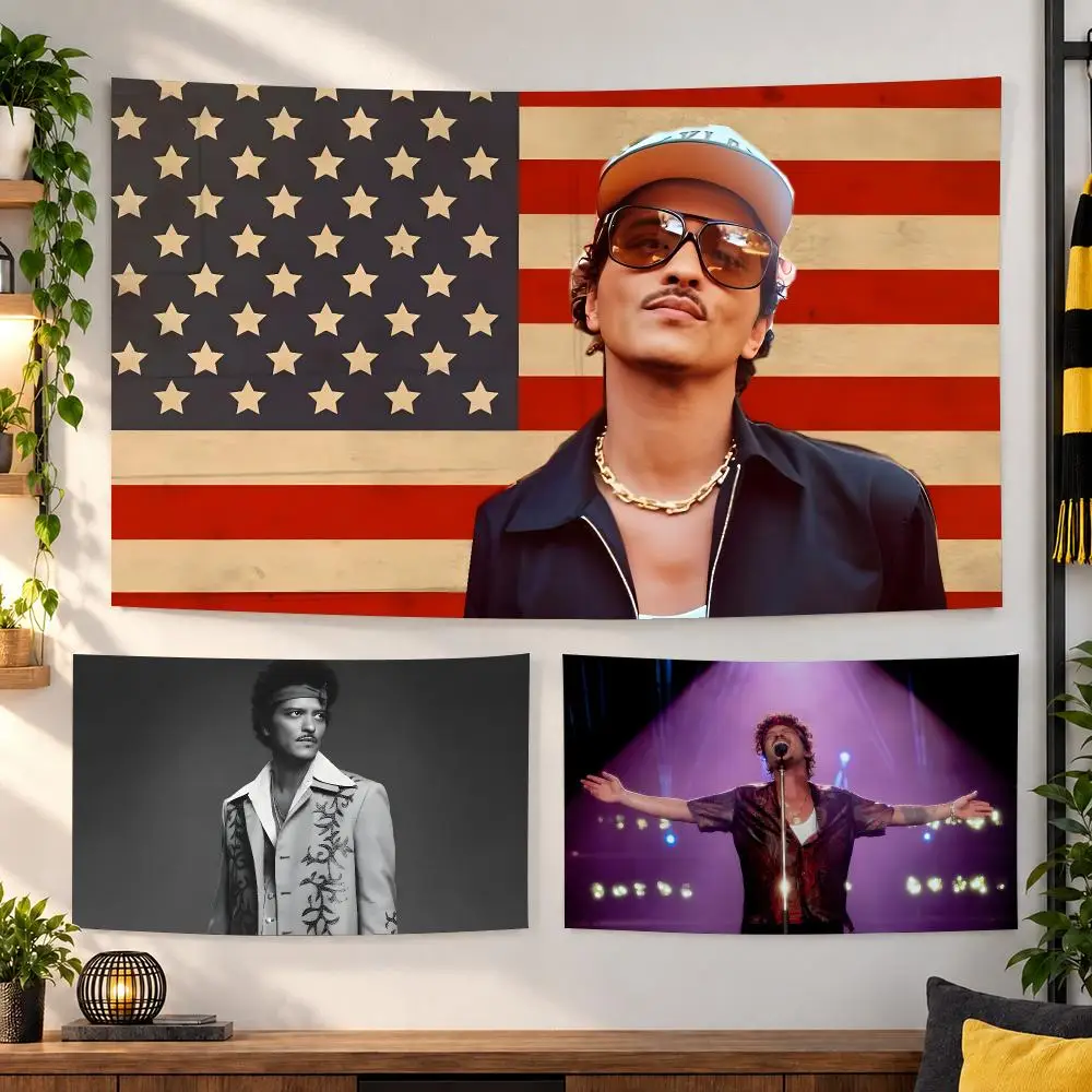 Famous Singer B-Bruno Mars Tapestry Wall Decoration Suitable For Living Room Bedroom Study Party Home Decor Gift
