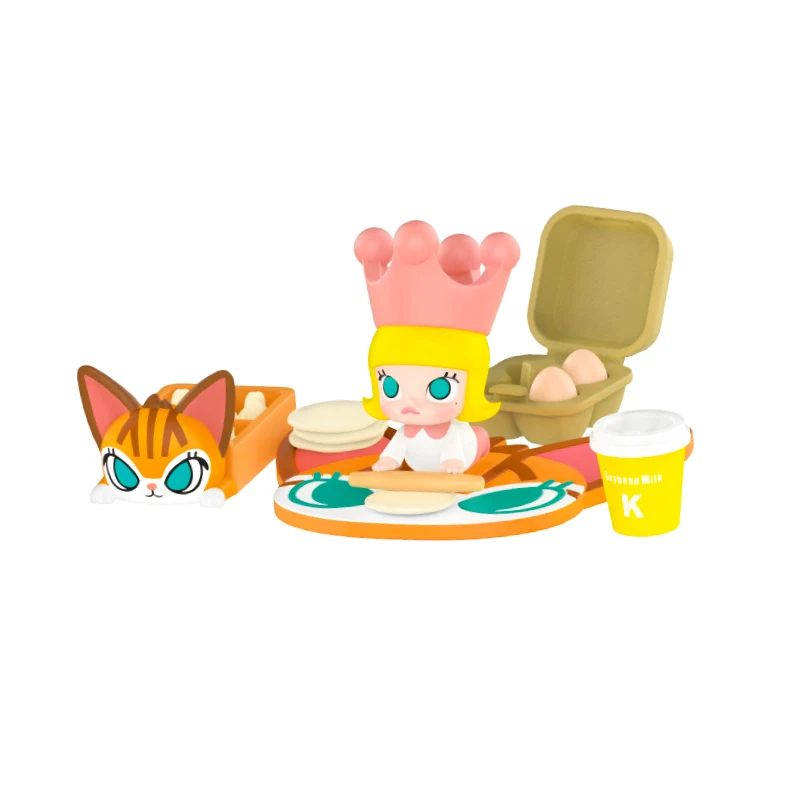 Popmart molly cozinha série caixa cega acho saco caixa mistério brinquedos boneca bonito anime figura ornamentos de mesa presente coleção