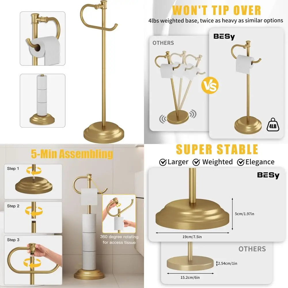

Держатель для туалетной бумаги Отдельно стоящий держатель для туалетной бумаги в ванной комнате Подставка для напольного держателя рулона туалетной бумаги с фурнитурой для хранения