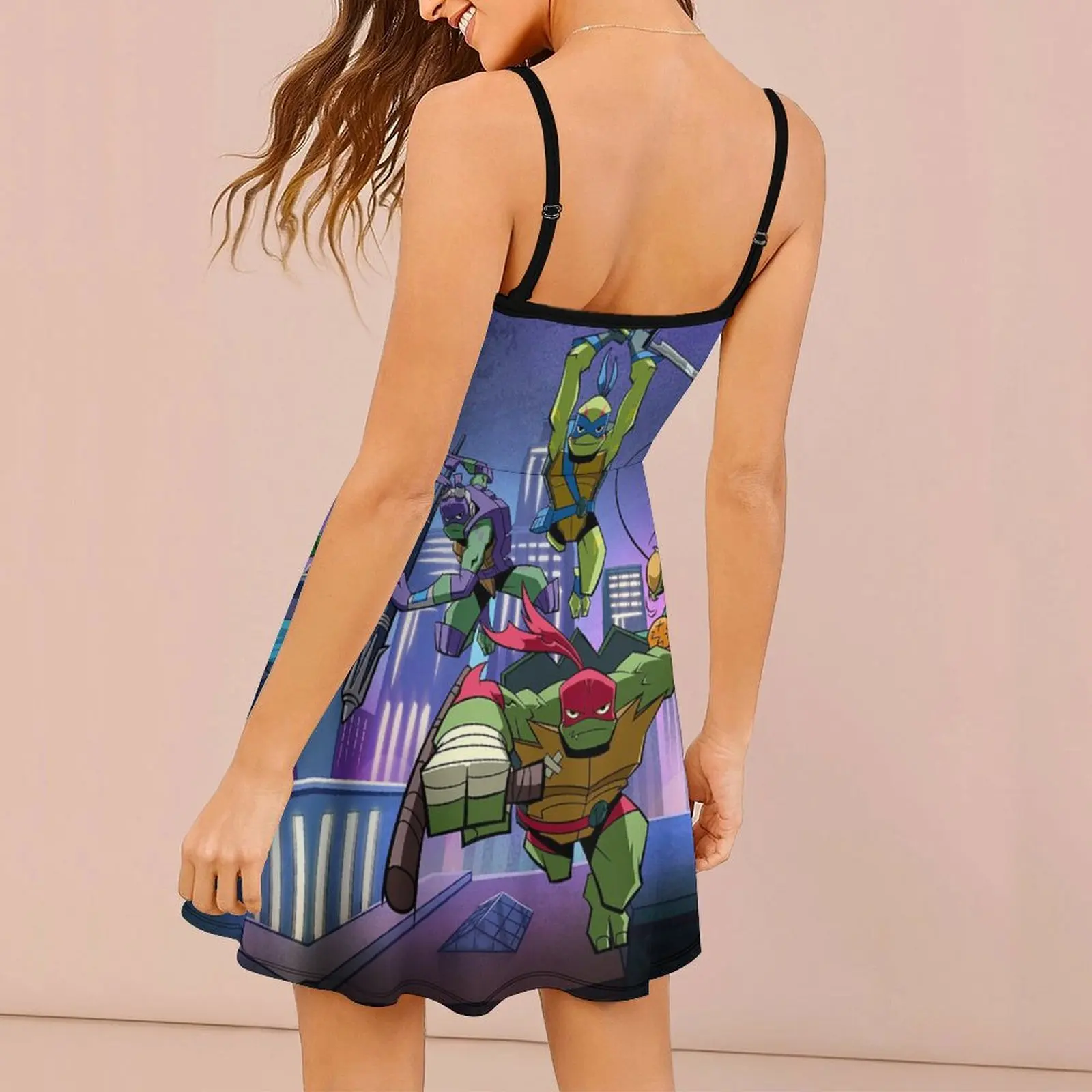 Teenage Mutant Ninja Turtles TMNT Hero Turtles The Turtles (100) Women's Sling Dress Graphic Cool Exotic  Woman's Gown Funny Nov