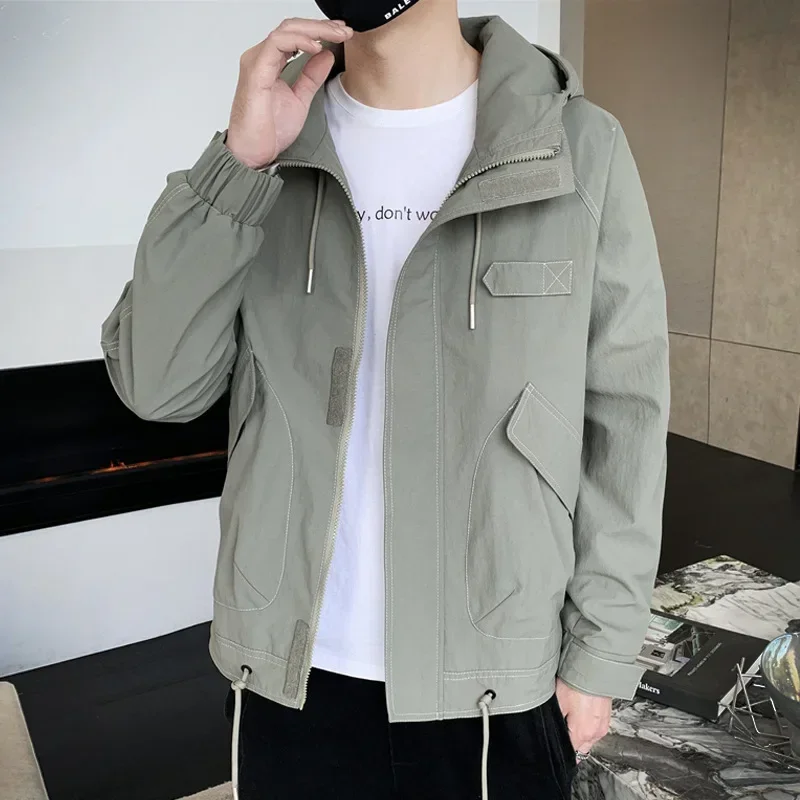 2023 Autumn Winter Mens Cotton Long Sleeve Windproof Jackets Coats New Warm Male Black Coats