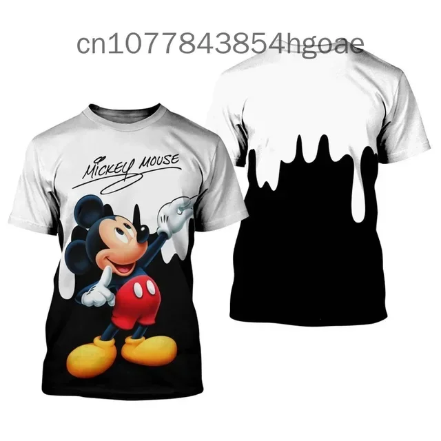 Mickey Mouse Men's T-shirt Disney Short Sleeve 3D Printed Men's Tops Summer Oversized Men's Clothing Fashion New Men's Wear