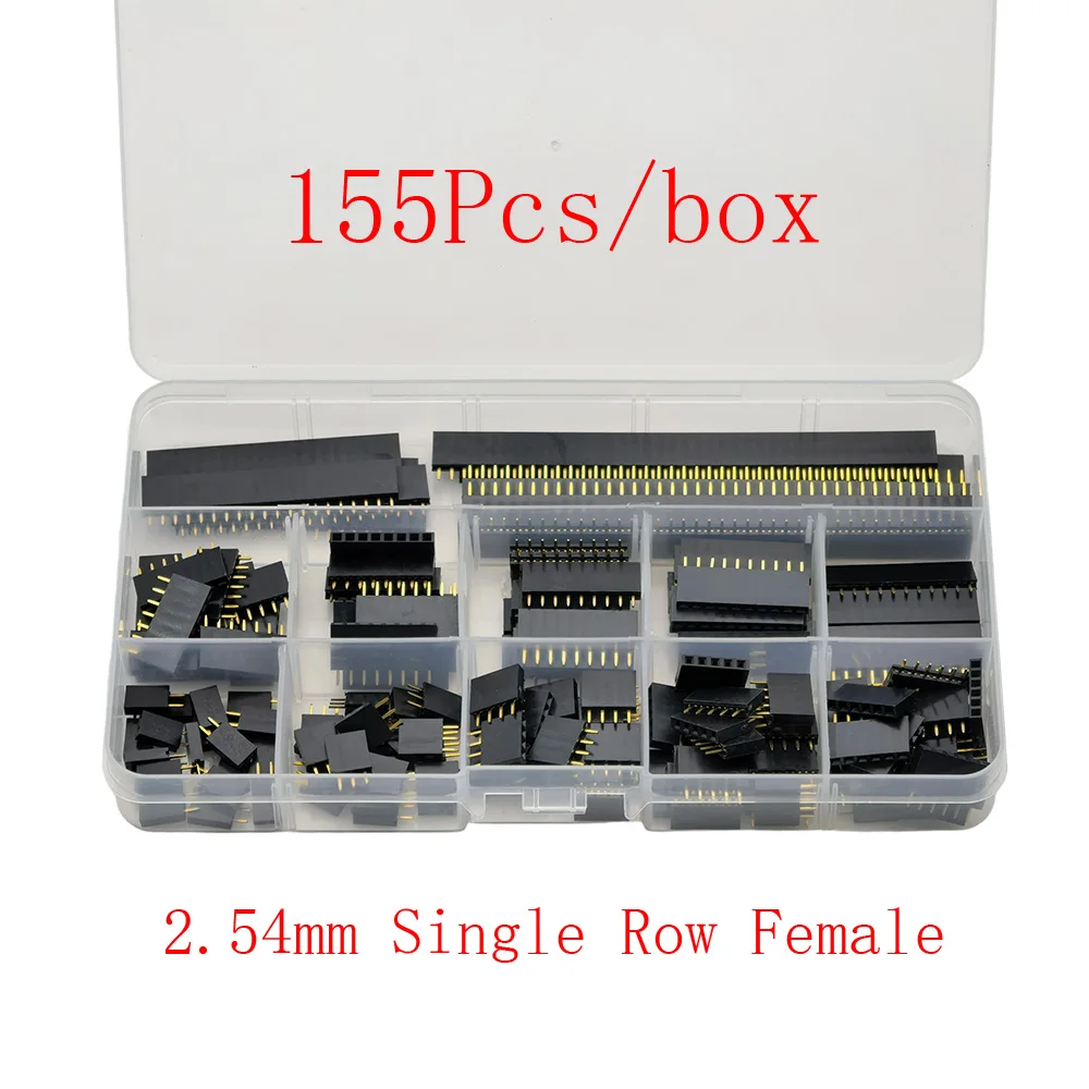 155-pecas-254mm-fileira-unica-femea-pino-cabecalho-soquete-conector-2-3-4-5-6-7-8-9-10-12-20-40p-kit-de-tira-de-cabecalho-pcb-para-arduino-diy