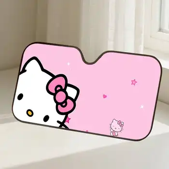 H-Hello Cat K-kitty Bilsolskydd Gardiner Vindruta Framrute Visir 70x130cm Solskydd Solskydd Pläd Present Nyhet Bil 12 best sales Hell cat car - №6
