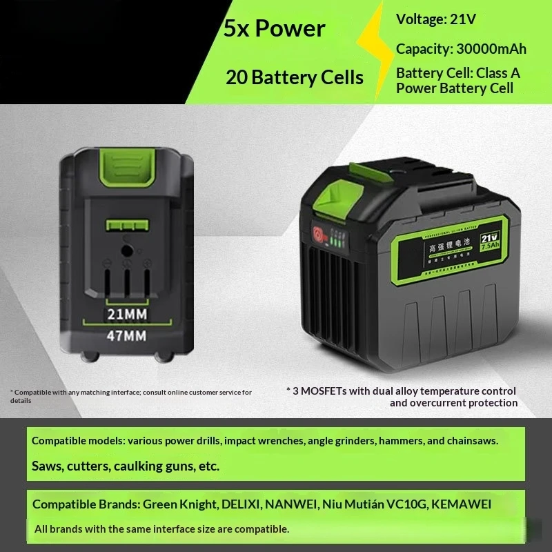 21 فولت أداة السلطة بطارية ليثيوم المفتاح الكهربائي غسيل السيارات بندقية منشار كهربائي بطارية الطاقة العالمي 21 فولت Bat터ı Bateria Gasam #3