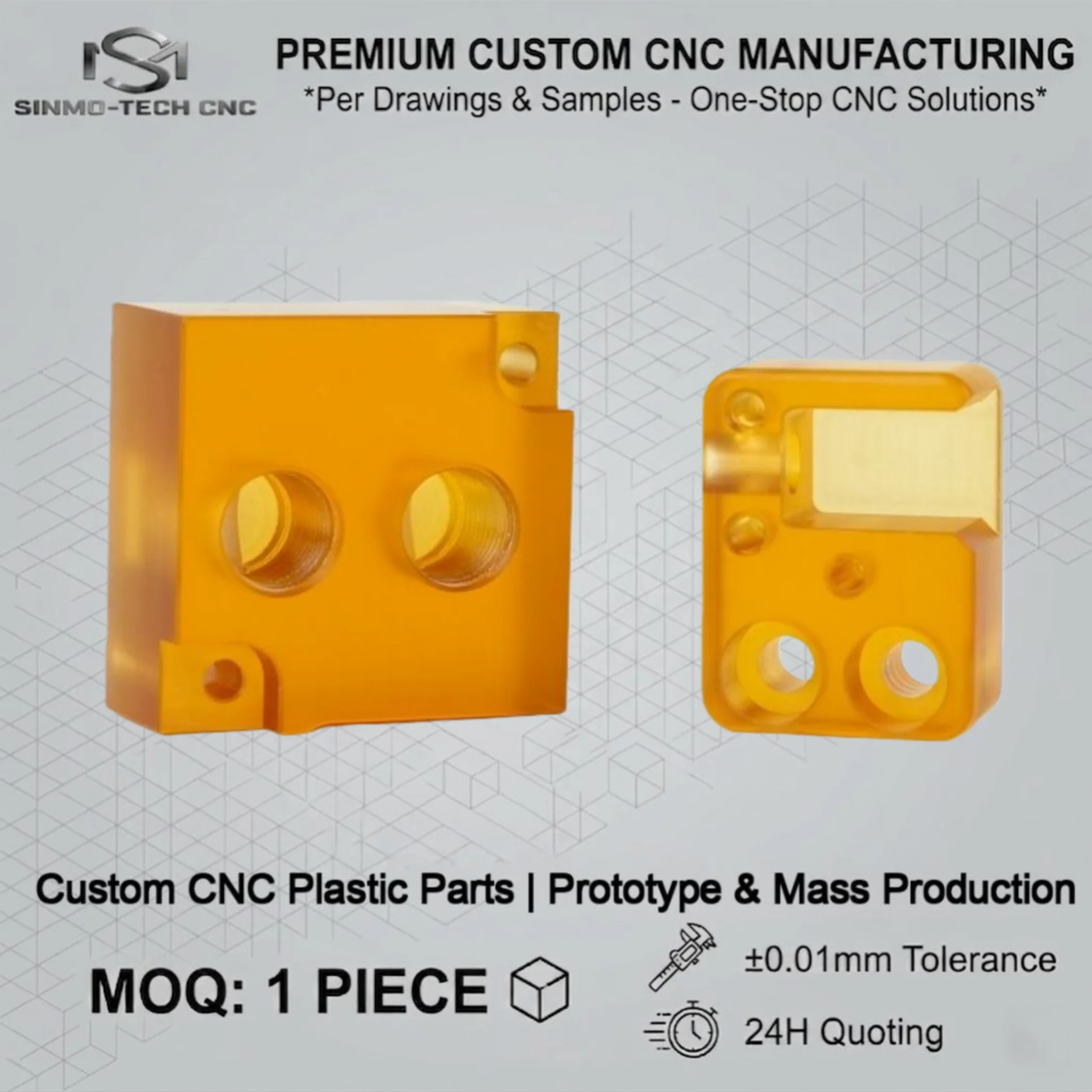 Custom 5 Axis CNC Machining Plastic Parts PEEK PEI Ultem PTFE FR4 Insulation Wear Resistant Prototype & Mass Production