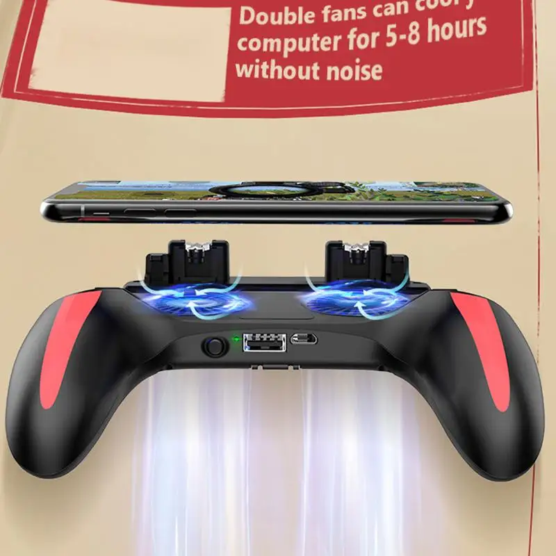 Joystick Controlador de Jogo H10, Gamepad para Pubg, Ventilador Duplo, Aderência Portátil, Acessórios para Jogos, Refrigerador para Telefone