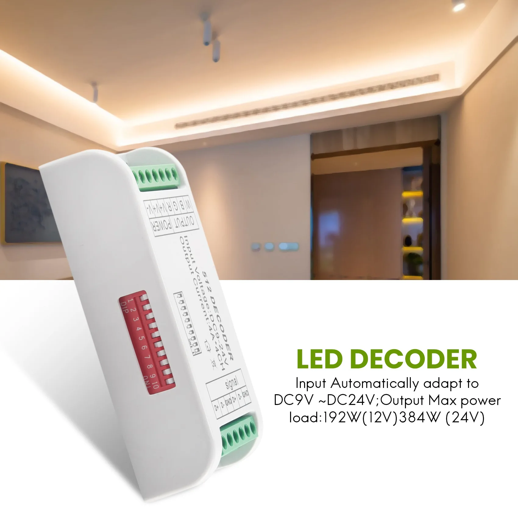 Eccellente-Mini decodificatore DMX RGBW a 4 canali 16A RGB RGBW Controller per strisce DMX 512 Driver dimmer per luci di striscia LED DC9-24V