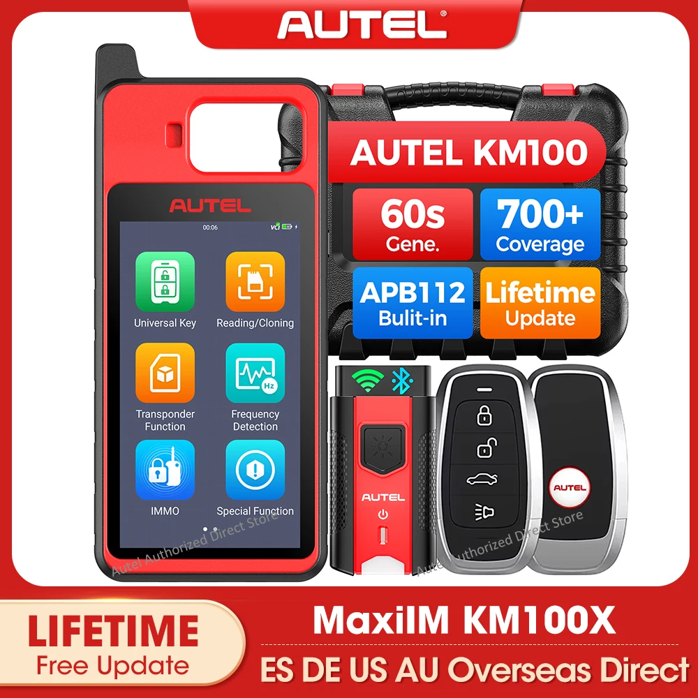 Autel MaxiIM KM100 KM100X Key Fob Programming Tools Auto Key Programmer 60s Key Generation OBD IMMO Key Learning Key Free Update