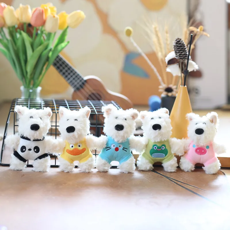 Stuffed Animals Plush Cute Western Highland Little Dog Pendant Plush Toys Doll Cadeau Maitresse Ecole Brithday Gift for Friend