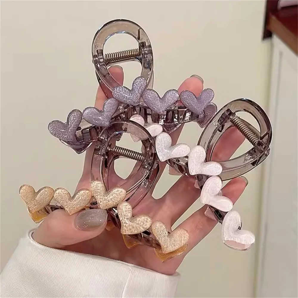 

Heart Geometric Hair Claw Crab Hairpins Fashion Cross Hair Clips Barrettes Women Girls Korean Ponytail Clip Hair Accessories