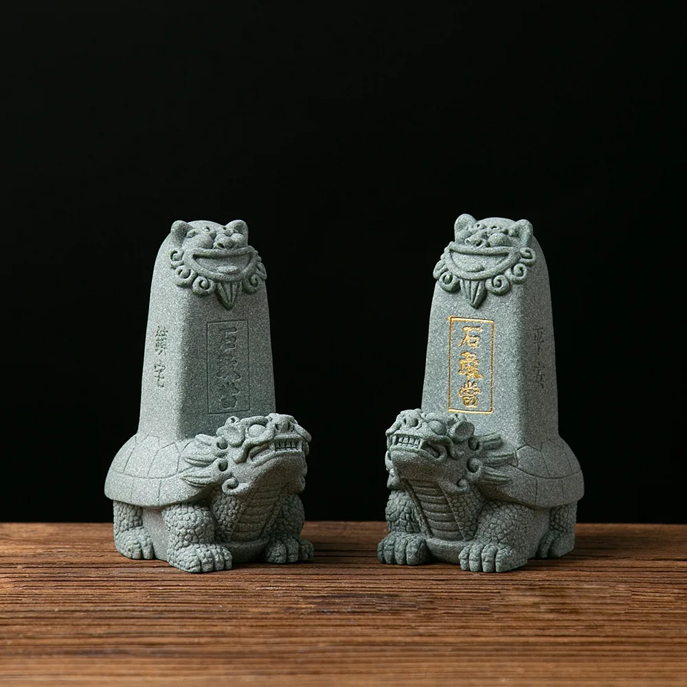 Bluestone Dragon Turtle Shi Gandang Stone Tablet Courtyard Balcony Garden Bonsai Pool Zen Oriental Living Decor Ornaments Gifts