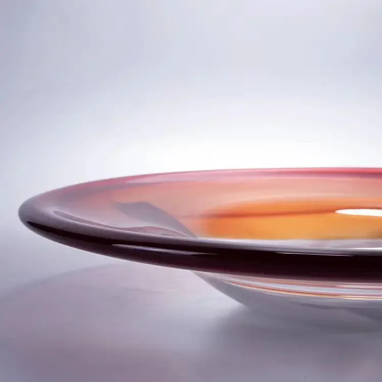 Plato de fruta esmaltado de arte minimalista moderno, decoración de vidrio para el hogar, adorno creativo exquisito de alta gama para mesa de comedor para el hogar