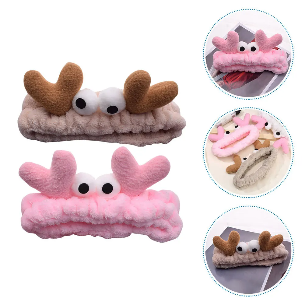 

2pcs Face Washing Headbands Supple Elastic Hairbands For Women Skin-Friendly Makeup Headband Facial Cleaning Crab Shaped Band