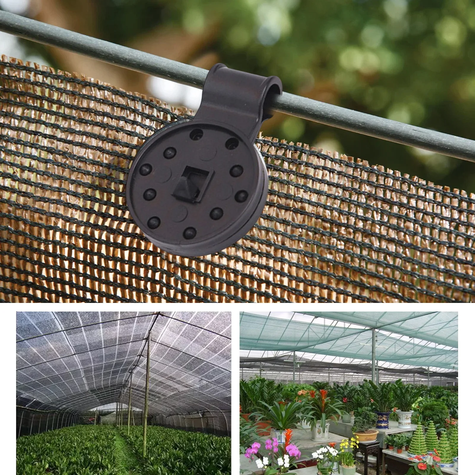 50/100 Pcs Shade Cloth Fixing Clip Sunshade Net Weatherproof Clamp Lock Grip Clips for Greenhouse Garden Netting Sun Shade Net