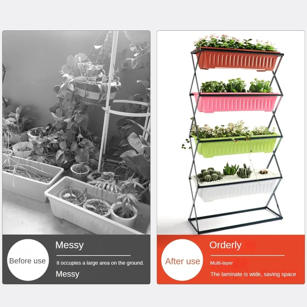 1 Set Vertical Raised Garden Bed with 4 Tier Plant Boxes Elevated Freestanding Stand Save Space for Vegetables Flower Herb Patio
