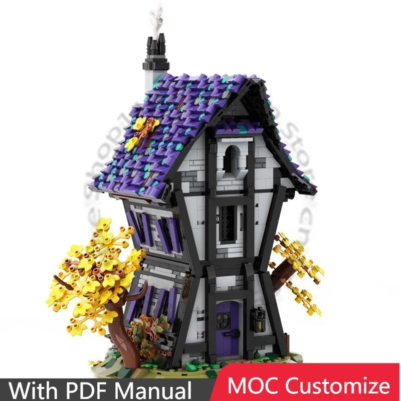 Set di Costruzioni da 1912 Pezzi, Casa delle Streghe MOC, Design Modulare Personalizzabile, Modello di Mattoncini Semplici, Giocattolo Fai-da-Te per Ragazzi, Regalo per le Vacanze