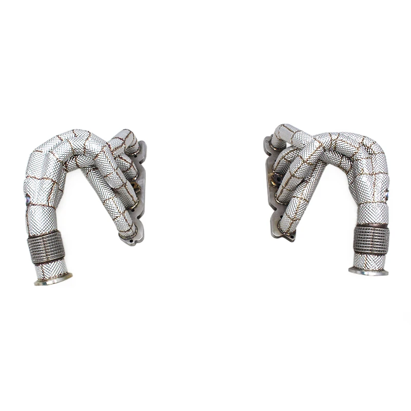 OEM Stainless Steel Long Tube Header Exhaust Pipes For Ferrari 458 4.5L 2011-2016 Heat Shield Manifold
