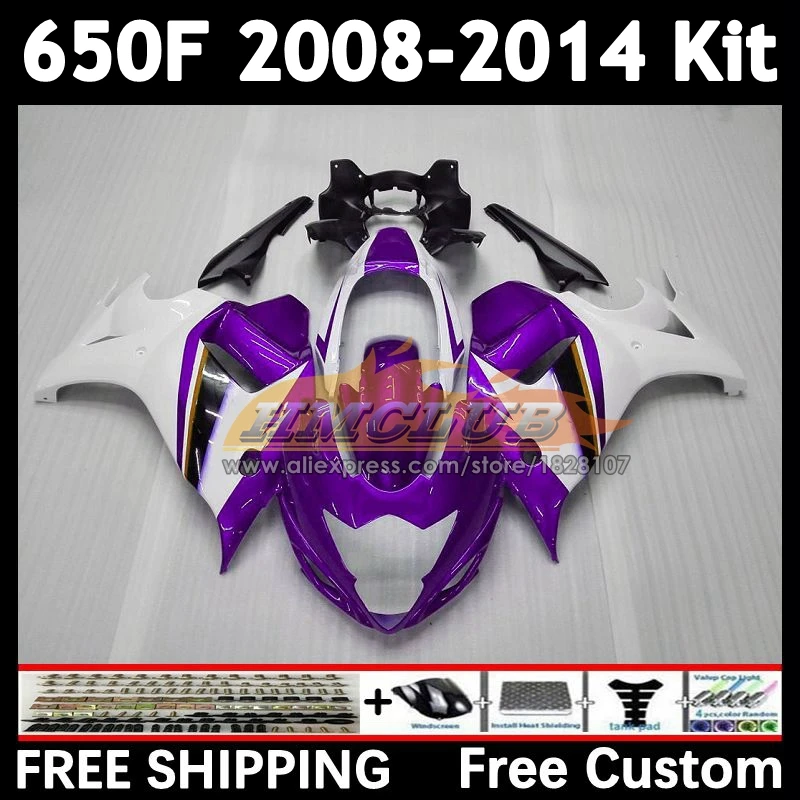 Body For SUZUKI GSXF 650 CC white purple GSX650F 2008 2009 2010 2011 2012 2013 2014 23No.35 GSXF650 08 09 10 11 12 13 14 Fairing