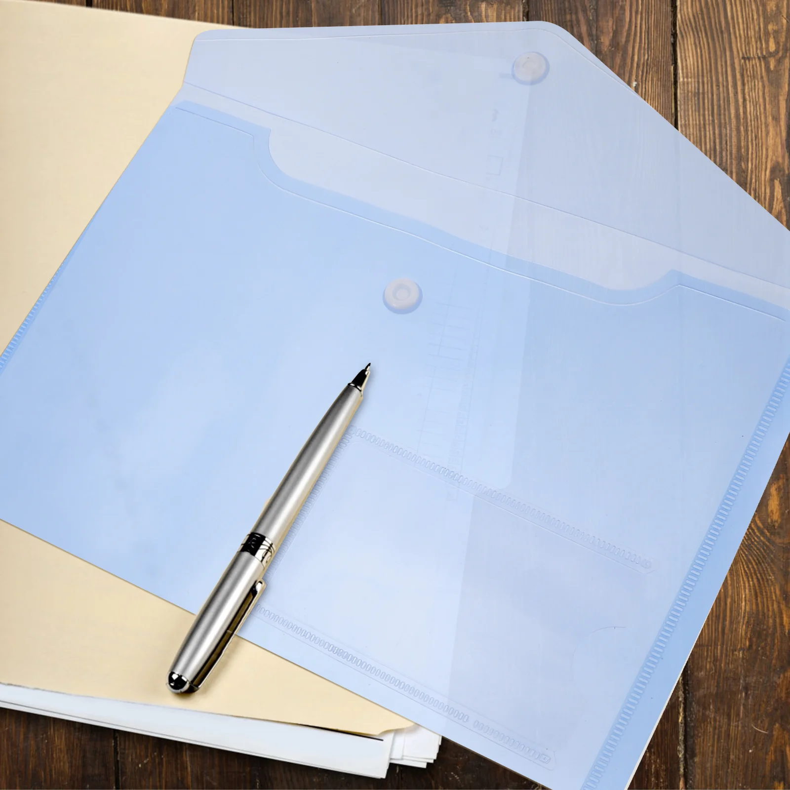 

30 Pcs Documents Bag Transparent File Small Pocket Folder Envelope Buckle Office Supplies Folders Blue Holder Organizer