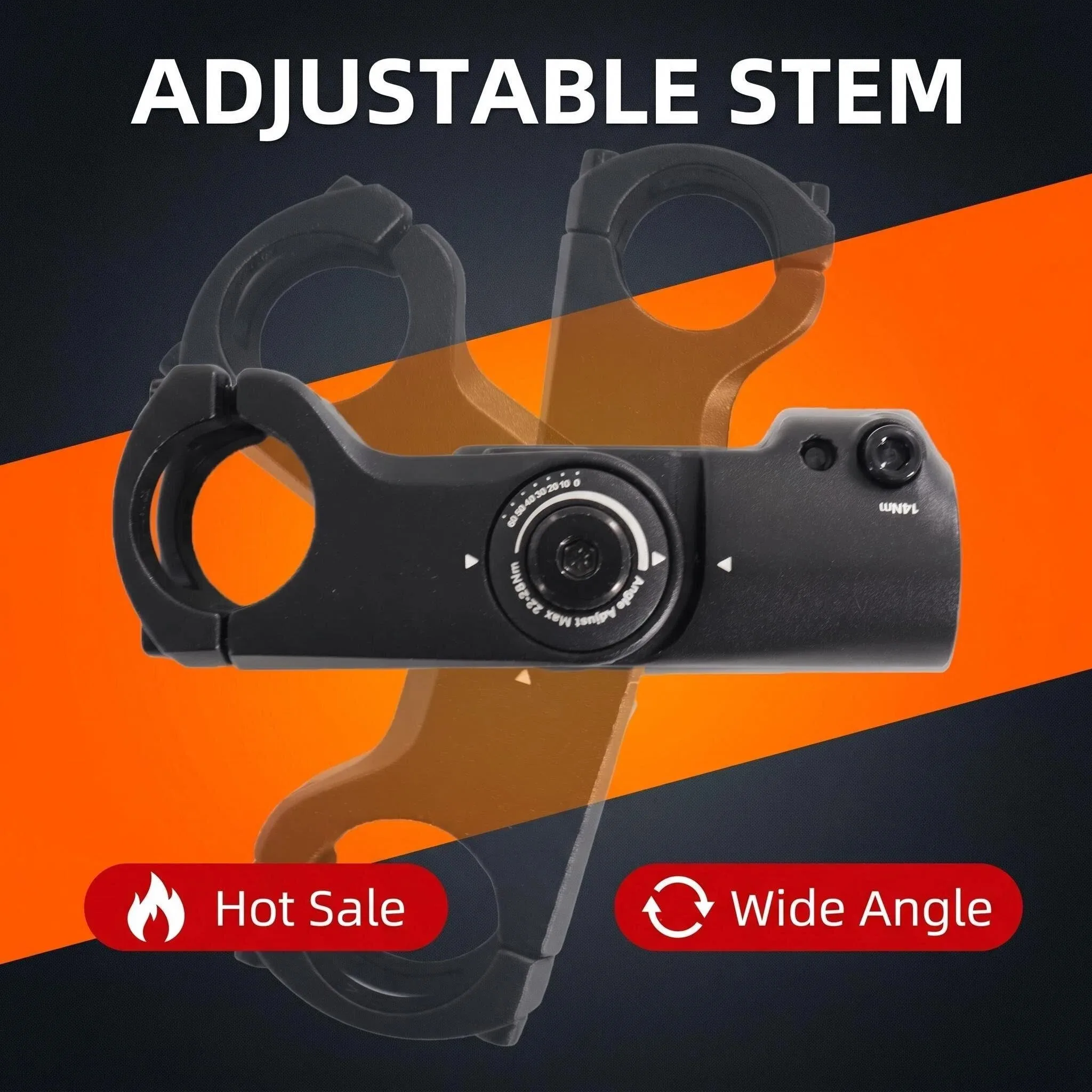 

TESNO Adjustable Angle Bike Stem Internal Routing 0-60° Rise 60/90mm MTB Road 28.6mm Fork 31.8mm Handlebar Riser