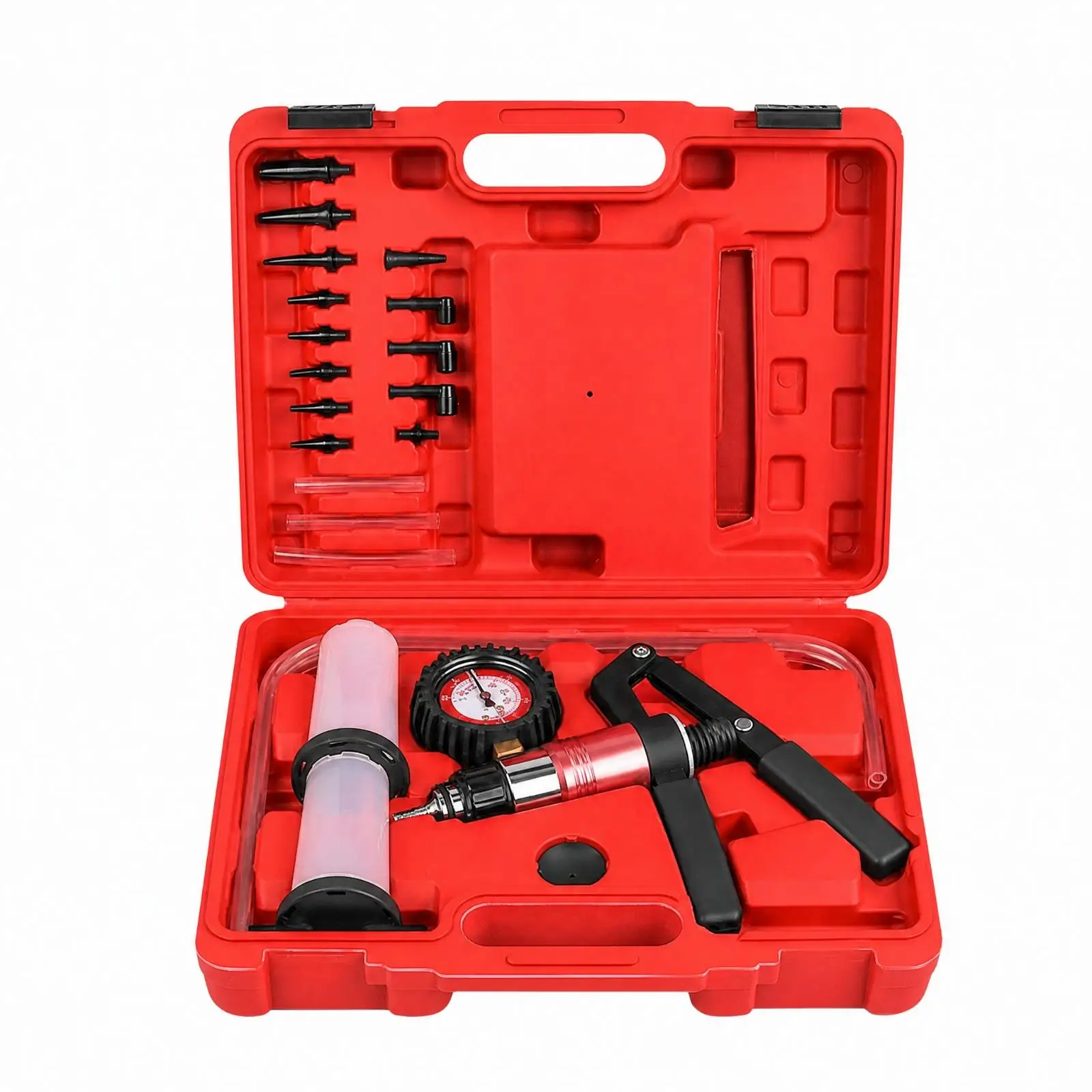 Dual Function Brake Bleeder Vacuum Pump with Gauge for Auto Repair and Brake Fluid Exchange Home Mechanic Tool