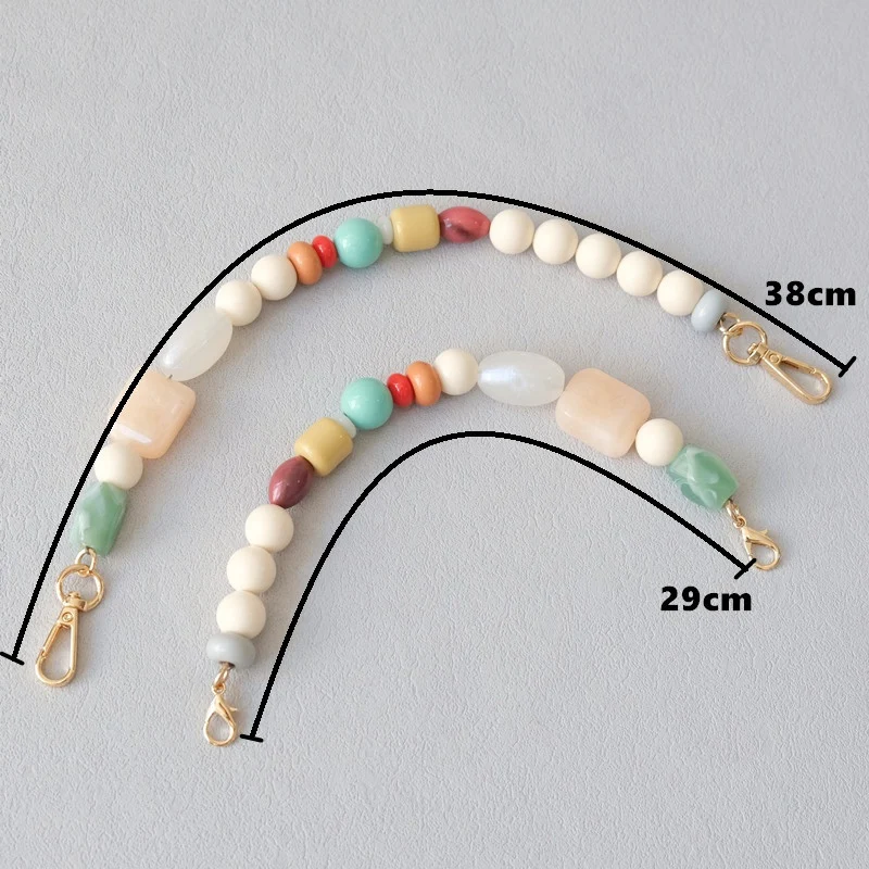 Yeni kadın çantası aksesuar askısı şeker reçine boncuklu el işi bileklik akrilik çanta zincirler kadınlar yedek çanta kolu zinciri