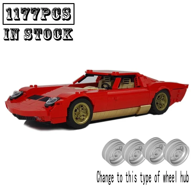 New MOC-132131 1177PCS Miura P400 SV Supercar Racing Car Vehicle Sport Model Building Blocks Kid Educational Toy Birthdays Gift