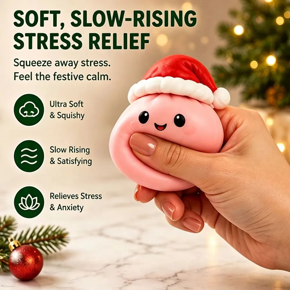 24Pcs Countdown Calendar Christmas Fidget Set Christmas Colorful Squishy Pinch Kit Dumpling 24Pcs Slow Rising Squeeze
