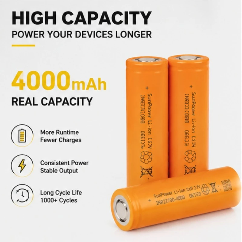 21700 4000mAh Power Lithium Battery 10C Electric Tool Sweeping Machine  Electric Drill  Chainsaw  Dust Collection Battery Pack