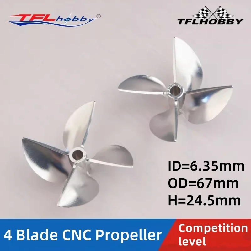 1pair TFL 4 Blade 6717 CNC CW/CCW Propeller Competition Level for RC Electric/Gas/Nitro Speed Boat