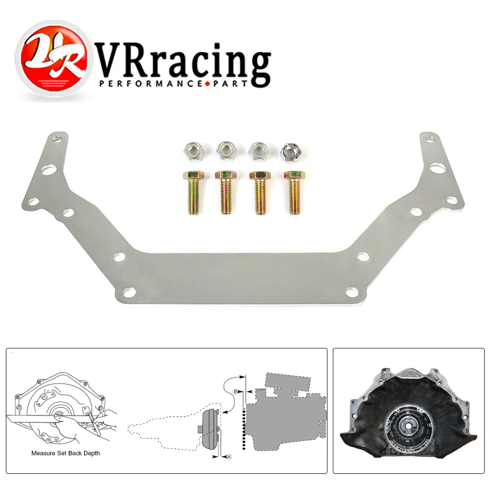 

VR- Transmission Adapter Plate For 1962-Up Chevy TH350 TH400 BOP-TO Silver GM Turbo-Hydramatic Transmission 700R/4