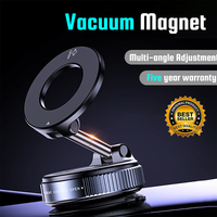 360° Rotatable & Foldable Design with Vacuum Suction Cup Ultra Strong N52 Magnetic Phone Holder, Upgraded Aluminum Alloy