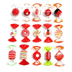 15 Pcs MURANO Handmade Red Glass Candy Pop Art, Christmas Ornament Pendant Table Decor, Home Decor, Table Favors, Party Favors