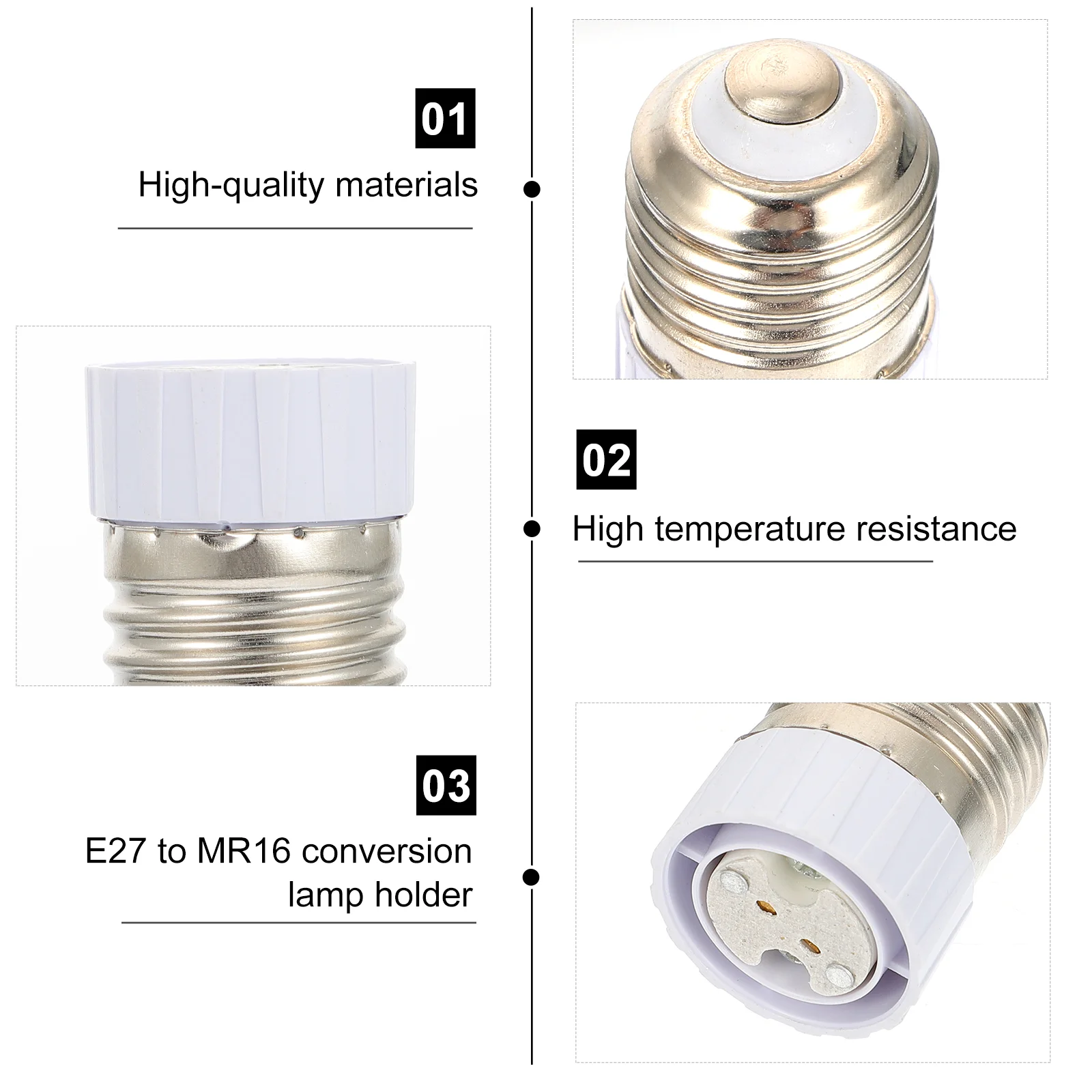 6 Buah Adaptor Dudukan Lampu E27 Ke MR16 Konverter Soket Bohlam Lampu LED Mudah Dipasang Berbagai Penggunaan Aman