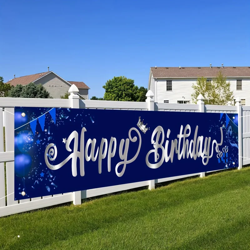 1 Stück, 2D-Flachbanner, Happy Birthday Banner, Party- und Terrassendekoration – perfekt für Foto-Requisiten, Heimdekoration und Partyzubehör, wsj