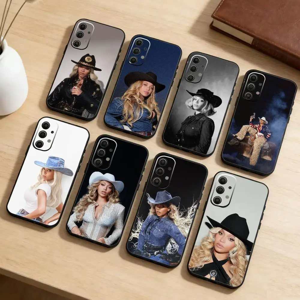 

B-Beyonce Cowboy Phone Case For Samsung Galaxy A73,A72,A71,A70,A52,A51 Others Soft Black Cover