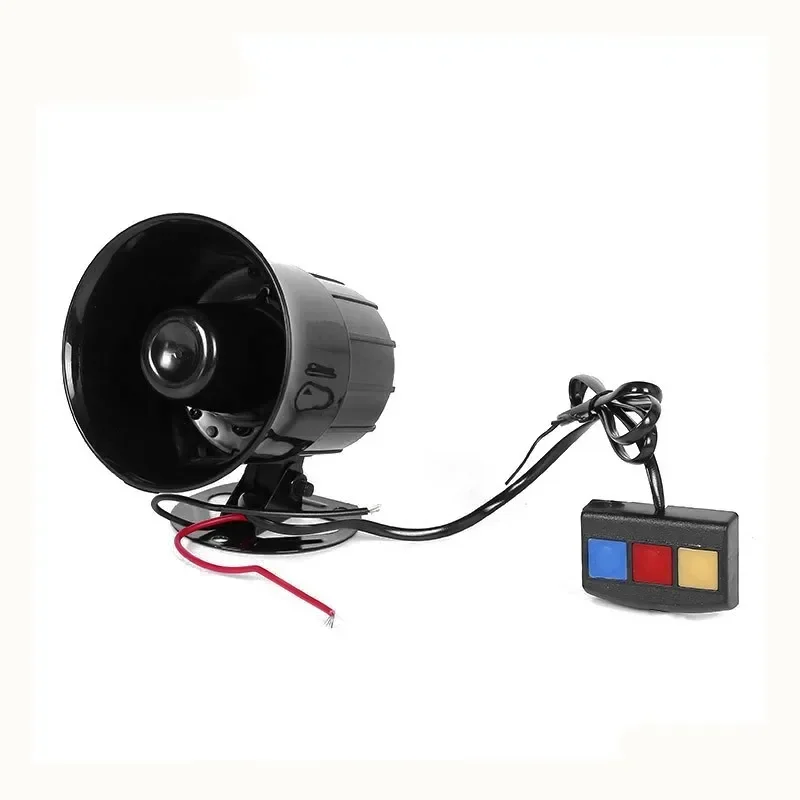 12V Car Motocycle 3 Tone Siren Loud Auto Horn Loudspeaker Electric Ambulance Alarm Sound Speakers 110dB Universal